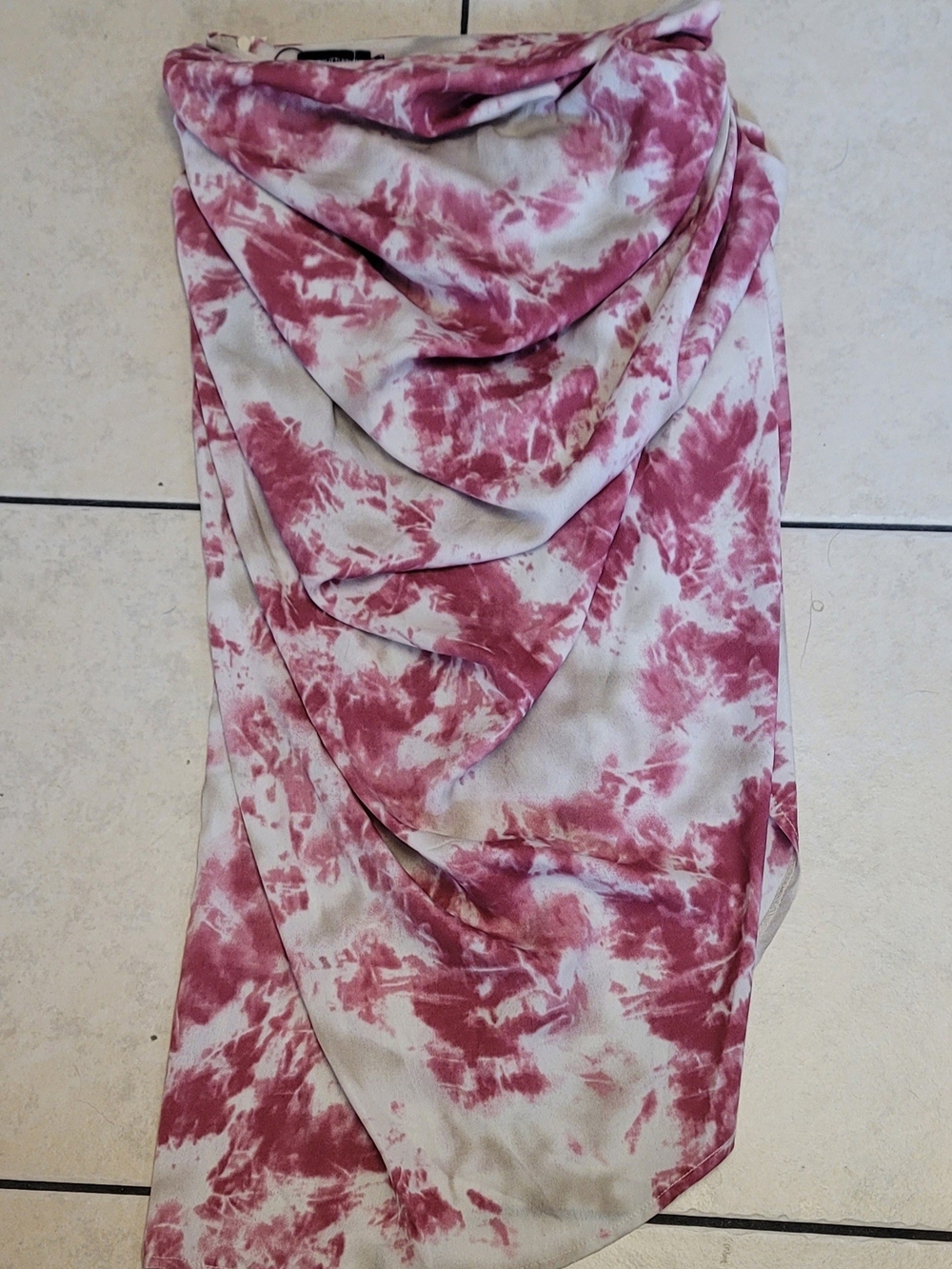 PrettyLittleThing Pink and Cream Tie-Dye Maxi Skirt